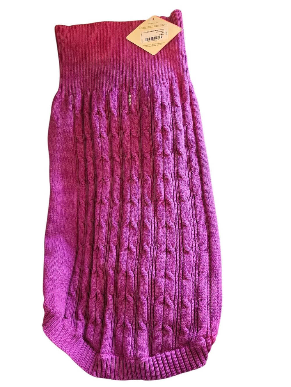 FREE* St. John’s Bark adorable Cable Knit cotton Dog sweater Hot Fuchsia  Sz.L